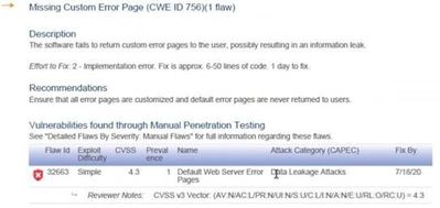 Custom Error Page vulnerability