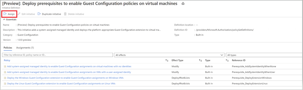 Image 4: Policies under Guest Configuration Policy Initiative