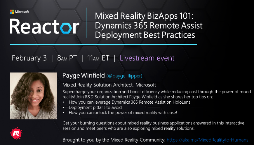 [EVENT] Microsoft Reactor: Remote Assist Deployment Best Practices – Feb 3, 8 AM PST