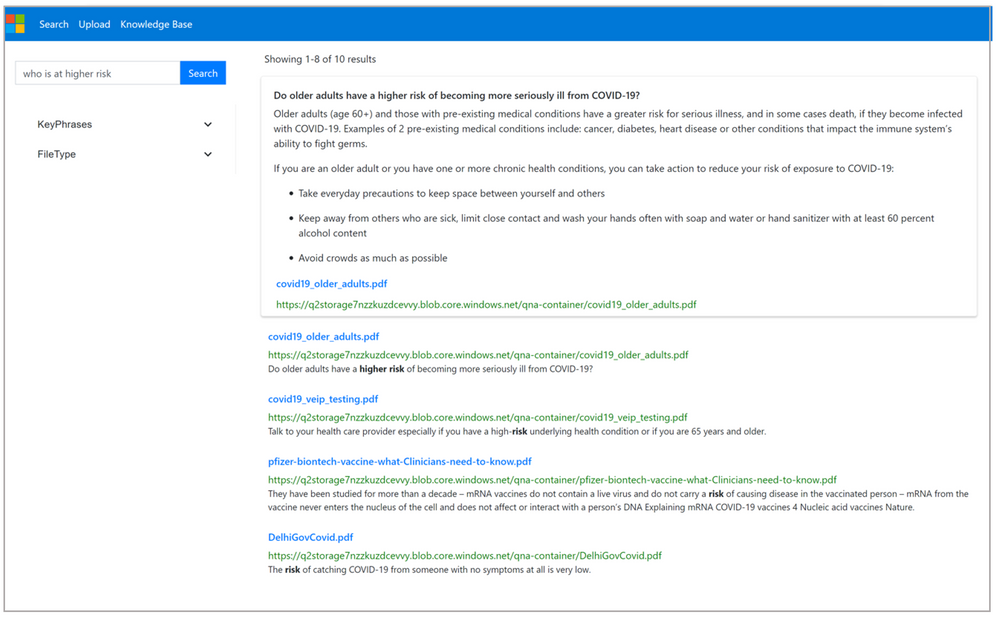 QnA with Azure Cognitive Search