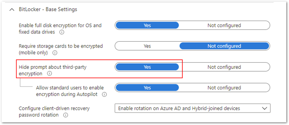 Configuring BitLocker encryption with Endpoint security