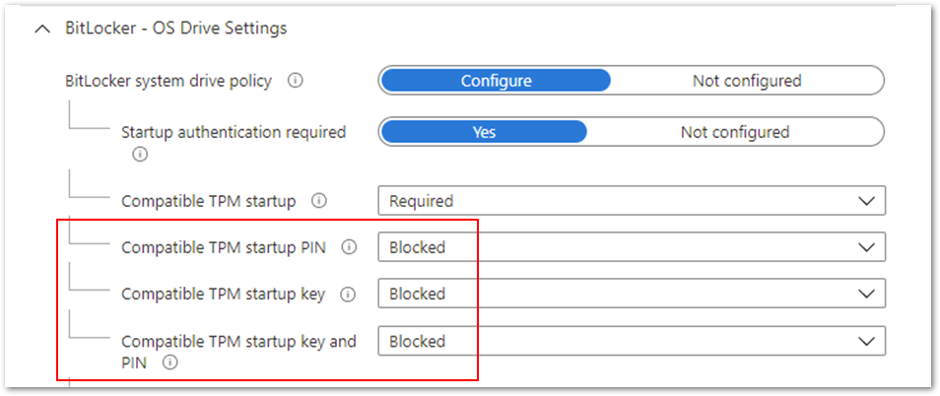 Figure 1. BitLocker - OS Drive Settings