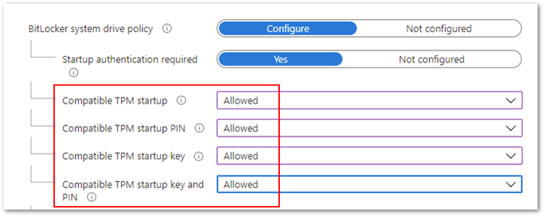 Compatible TPM settings set to Allowed.