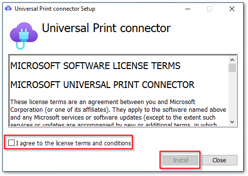 Universal Print Connector EULA.