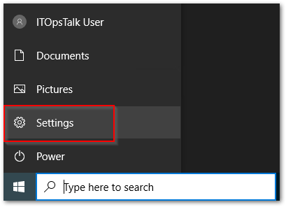 Windows 10 settings.