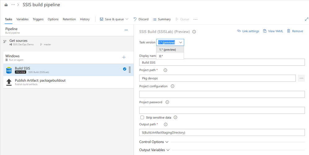 SSIS DevOps Tools new version tasks in preview