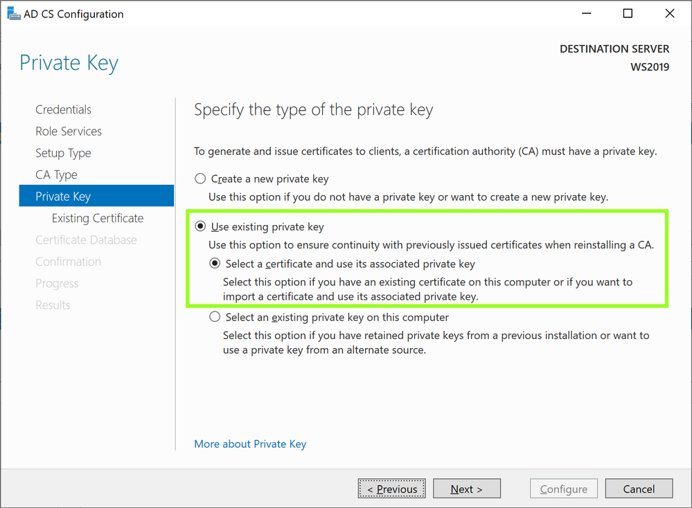 AD CS Configuration