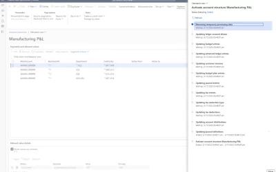 Account structure activation performance enhancement 