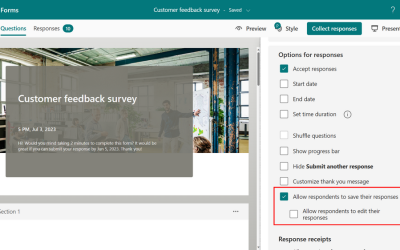 You can now save and edit your survey responses