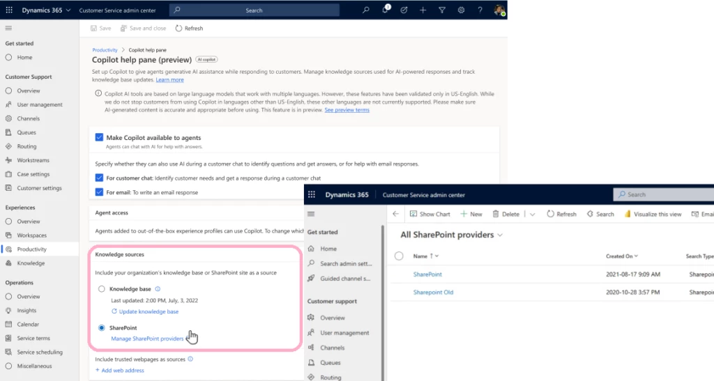 Use Copilot with SharePoint knowledge to serve your customers 