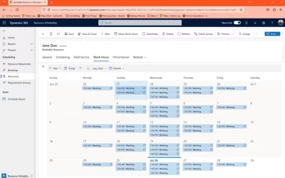 Introducing multiple recurrence support for the work hour calendar in Universal Resource Scheduling (URS)