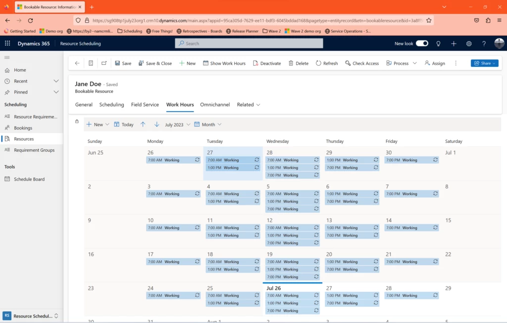 Introducing multiple recurrence support for the work hour calendar in Universal Resource Scheduling (URS)