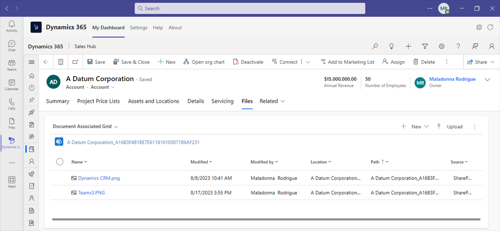 Document management in Microsoft Teams using Dynamics 365 Integration – Part 1