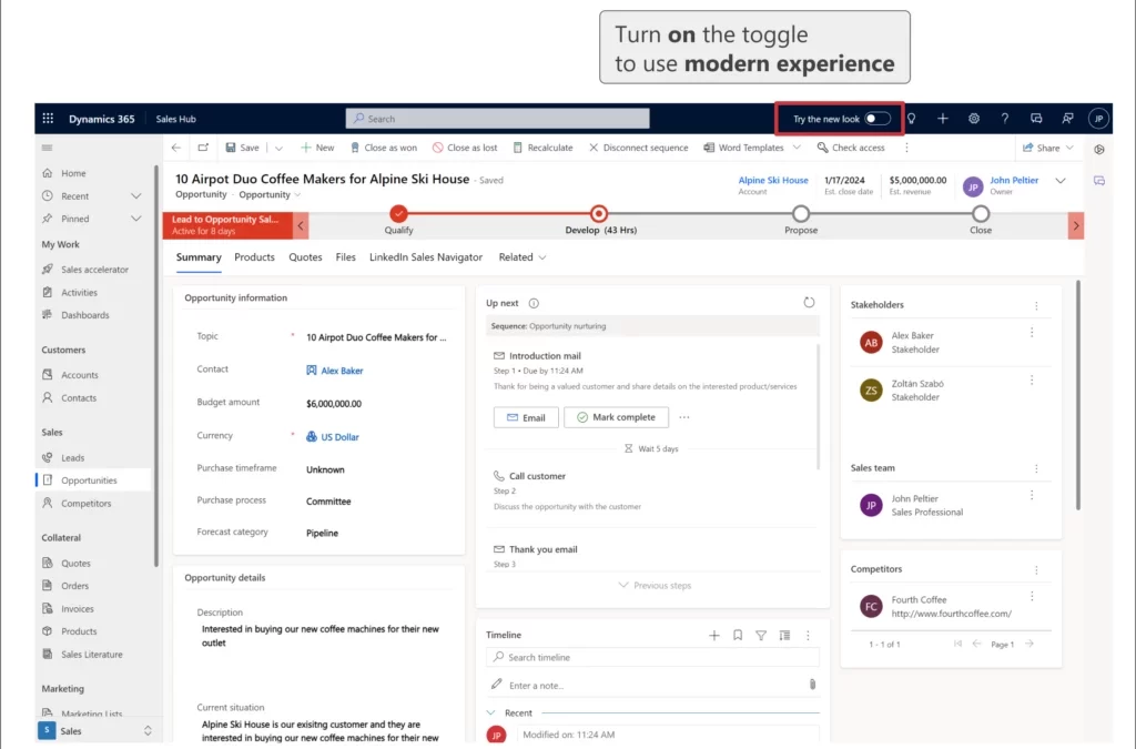 Refresh the Sales experience with Dynamics 365 Sales modern update