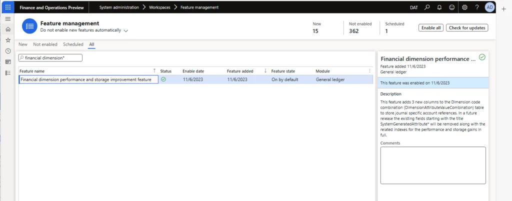 Performance and Storage Improvements Coming to Financial Dimensions