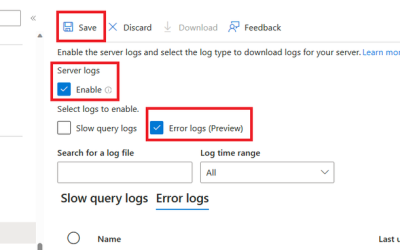 Error Logs for Azure Database for MySQL – Flexible Server (Preview)