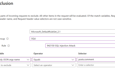 Navigating Azure WAF Exclusions