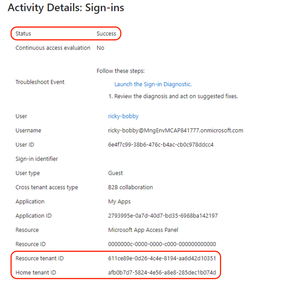 Figure 11: sign-in log successful