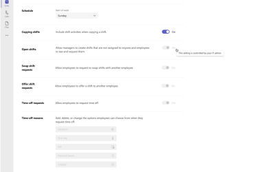 Control your frontline managers permissions in Microsoft Shifts
