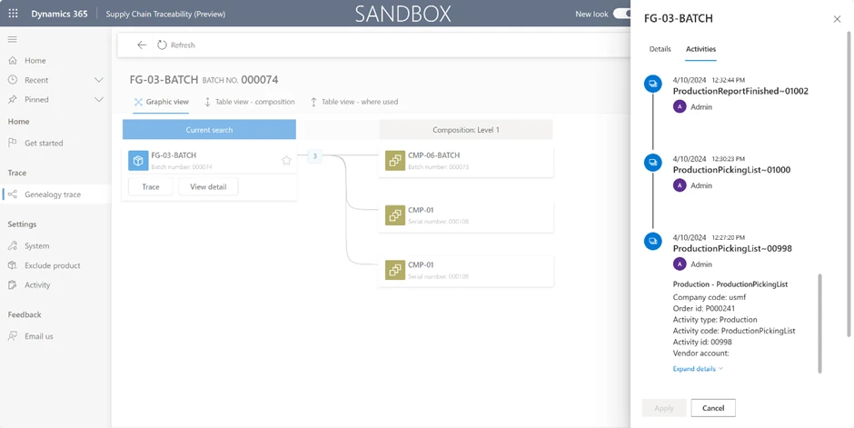 Introducing Tracked components for Dynamics 365 Supply Chain Management