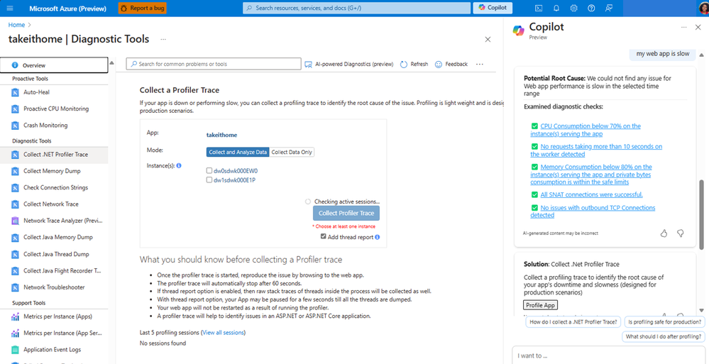 Diagnostic Tooling for Azure Apps