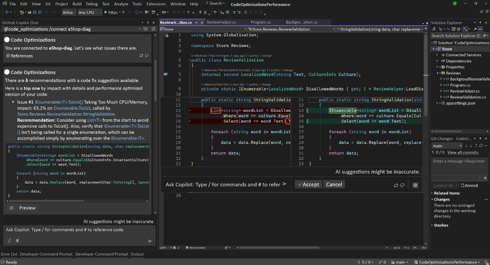 Code Optimizations for Azure Apps in Visual Studio