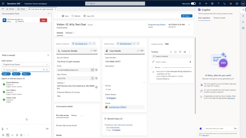 Try skill-based agent search in Dynamics 365 Customer Service