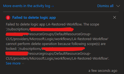 Retrieve a Consumption Logic App workflow definition from deletion