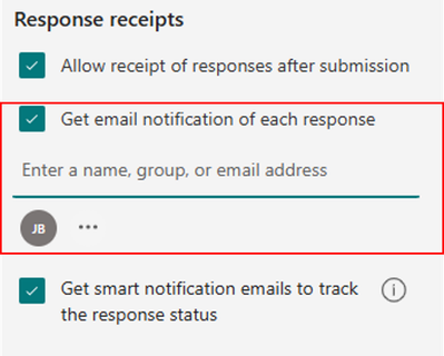 Add recipients for new response notification